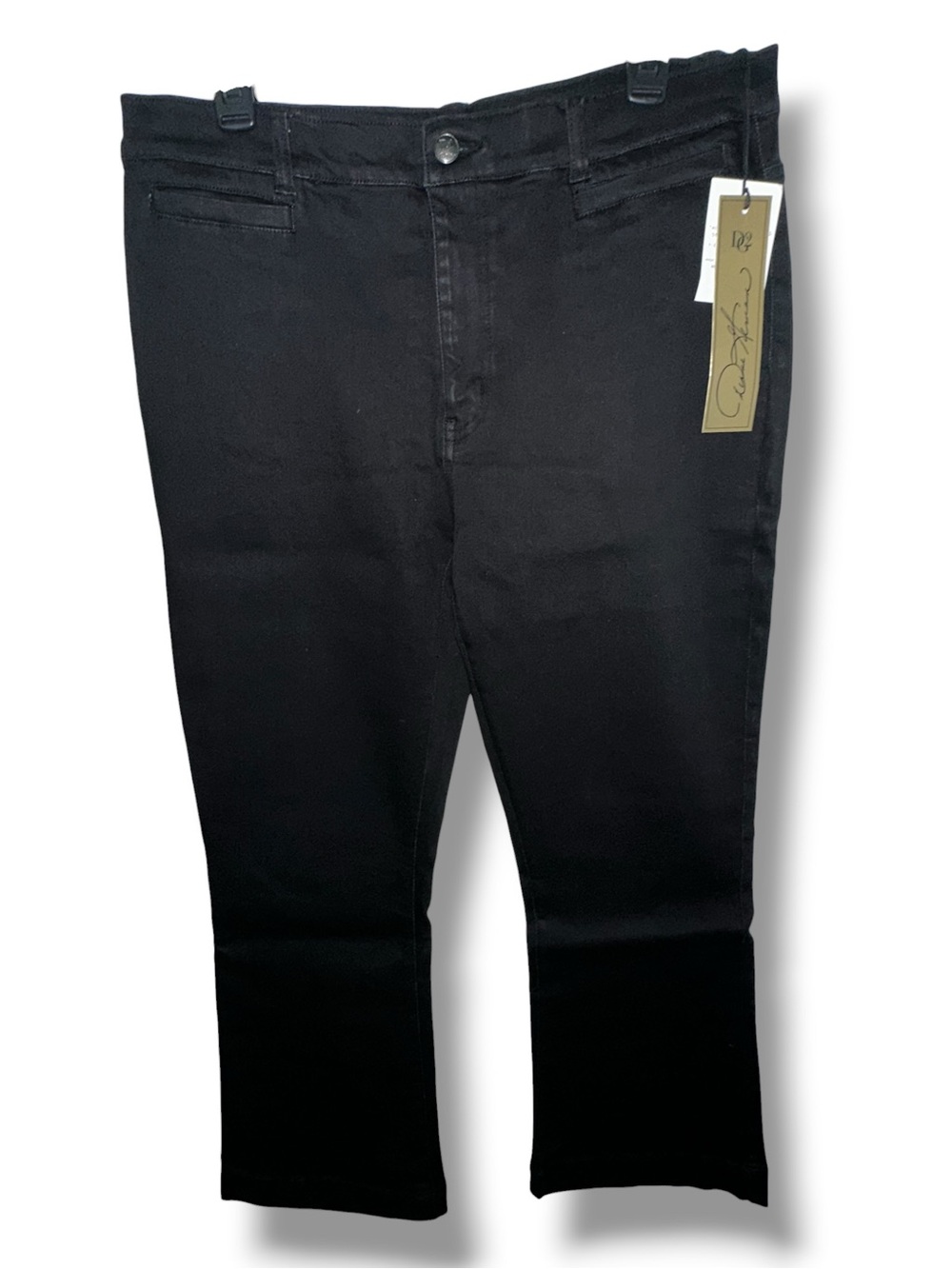 DG2 by Diane Gilman SZ 14 Classic Stretch Denim Welt Pocket Trouser Jeans BLACK